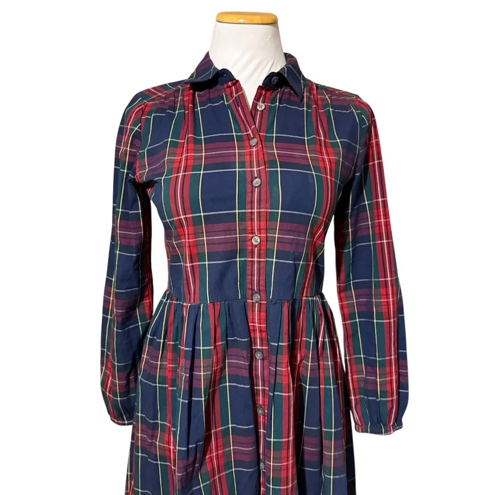 NWT J. Crew Plaid Button Down Shirt Dress